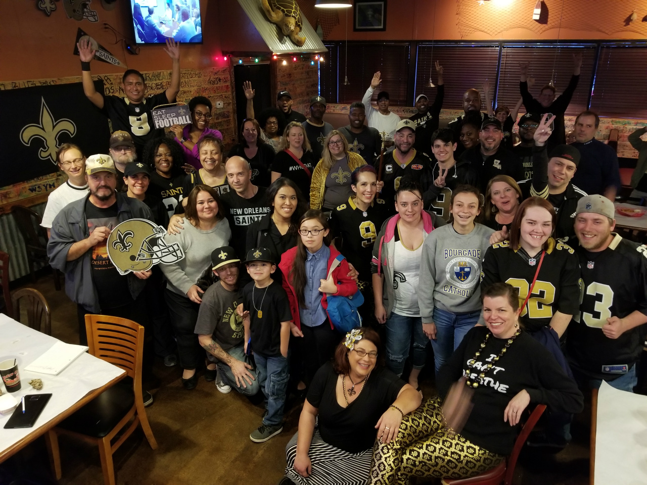 SAINTS FAN BASE AT THE ANGRY CRAB