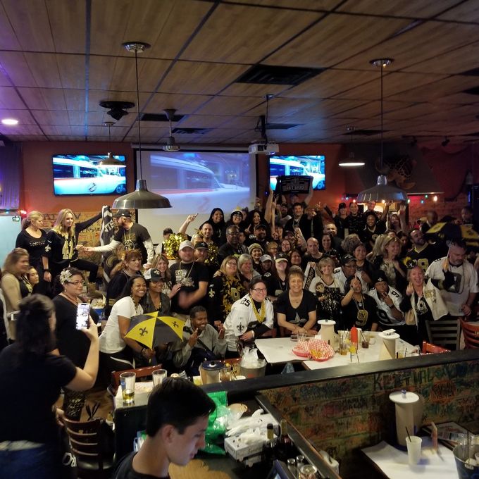 Our group at the Angry Crab in Phoenix/Saints win over Philly-Jan. 2019