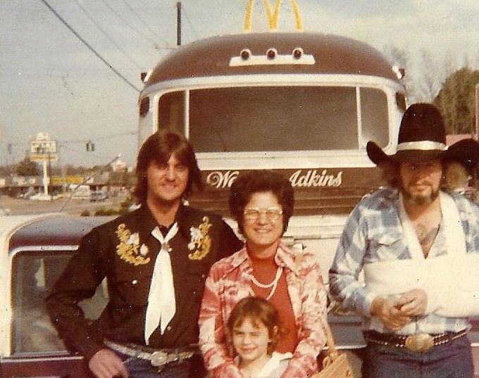 Left to right--Phil Wilkinson, his mother Margaret, niece Kristin Davidson and David Allen Coe. Phil put together an original act called One Step Beyond which was actually a rock band but they converted to lean towards country as he was very versatile  and opened for David Allen Coe. Wendell Adkins and his band also performed. 1983